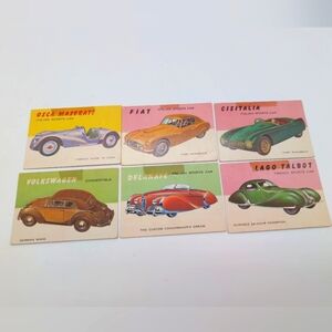 1954 Topps Vintage Car Cards Set European Sports VW Talbot Lago Maserati Fiat ++